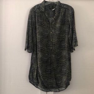 Maison Scotch 3/4 sleeve green print dress